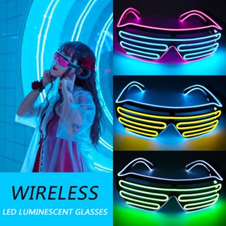 Tik Tok แว่นตากันแดด LED เรืองแสง ไร้สาย สีนีออน สําหรับปาร์…