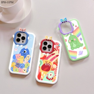 Compatible With Iphone 11 X XS Max 6 6S 7 8 Plus Pro เข้ากันได้ เคสไอโฟน สำหรับ Case Cartoon Cute Dinosaur เคส เคสโทรศัพท์ เคสมือถือ Full Cover Phone Cases Soft Casing