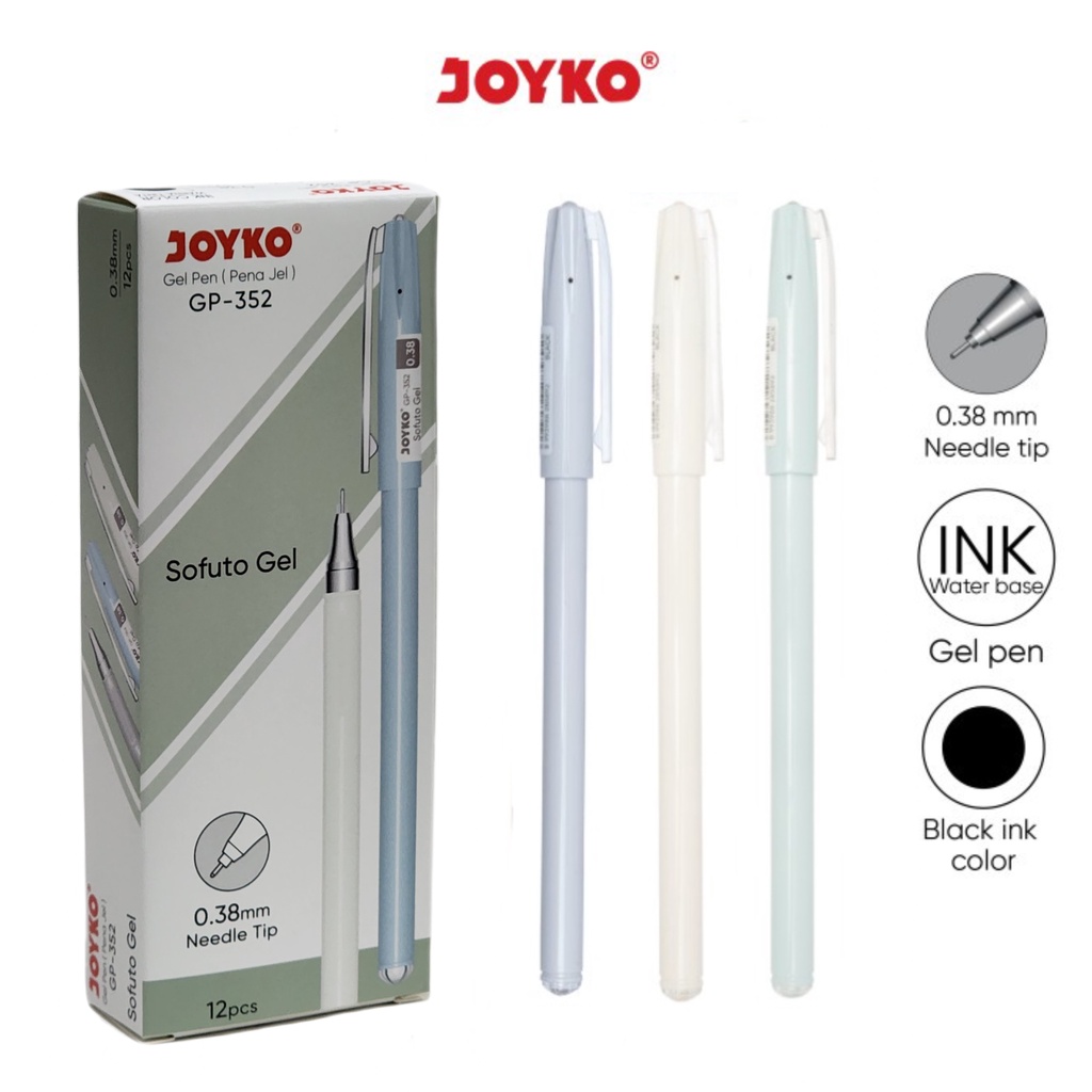 1 LSN / 12 ชิ้น ปากกาเจล Joyko GP-352 ปากกาเจล Sofuto 0.38 มม.