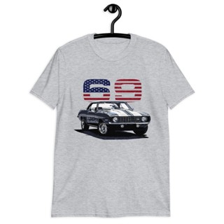 เสื้อยืด ผ้าฝ้าย 100% พิมพ์ลายรถยนต์ Camaro Chevy Muscle Cars 1969 69 ของขวัญ สไตล์อเมริกัน สําหรับผู้ชาย_02