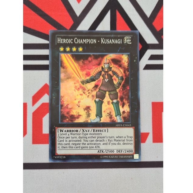[ Do Lac Shop ] Mint90 Yugioh Monster Heroic Champion Cards - Kusanagi - ABYR-EN043 - Super