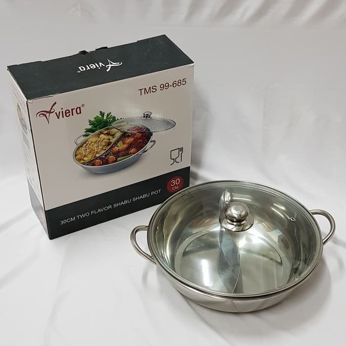 VIERA SHABU POT + แก้ว LID 28CM 30CM 32CM