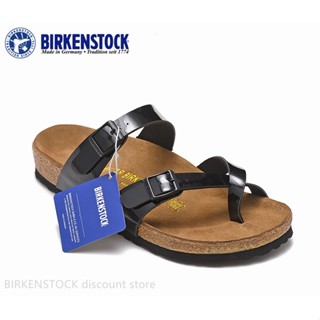 【Original】Birkenstock Mayari Mens/Female Classic Cork Black Mirror Sandals Slippers 34-46