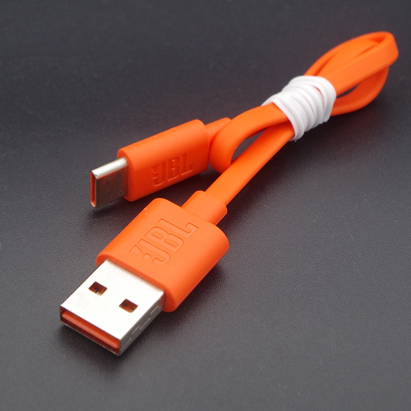 Jbl ของแท้ สายชาร์จ USB-C สายหูฟังบลูทูธ ลําโพง Type-C สายชาร์จสั้น สีส้ม 24 ซม.