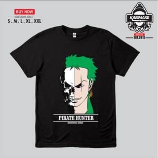 เสื้อยืด พิมพ์ลายการ์ตูนอนิเมะ Karimake Roronoa Zoro Pirate HunterS-5XL