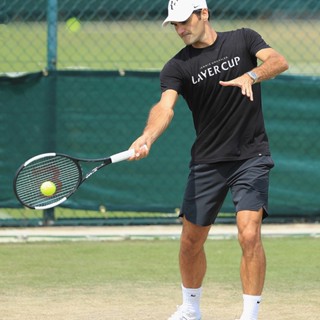 เสื้อยืดแขนสั้นลําลอง คอกลม แบบแห้งเร็ว ลาย Journey Laver Cup Federer เหมาะกับการเล่นกีฬาเทนนิส สําหรับผู้ชาย