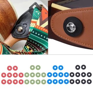 Yoo 10 ชิ้น / เซต สายคล้องคอกีตาร์ ล็อค ที่มีสีสัน กันลื่น ยางล็อค สายคล้องคอกีตาร์ ล็อค