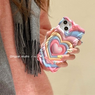 Ins ใหม่ เคสโทรศัพท์มือถือ กันกระแทก ลายหัวใจ สียอดนิยม สําหรับ Apple Iphone 14promax 13 13promax 12 14pro 11