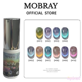 ♕Mobray 10สีแบบไดนามิก Broken เจาะ Cat S Eye เล็บกาว Whitening Phototherapy Glitter กึ่งถาวรวานิชเจลแม่เหล็กสำหรับเล็บ Salon UPBEST