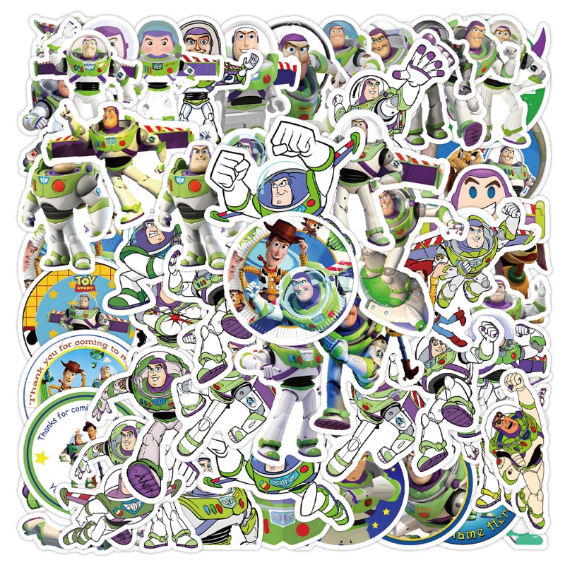 Z&m สติกเกอร์ Buzz Lightyear สติกเกอร์ Toy Story กันน้ํา สําหรับตกแต่งของเล่น 50 ชิ้น ต่อชุด