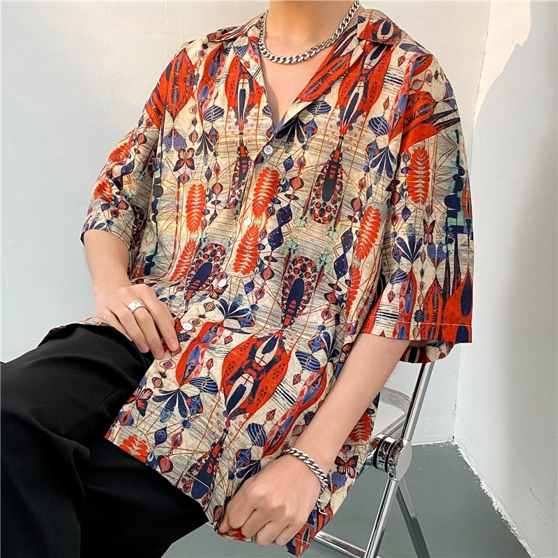 Songkran เสื้อเชิ้ตฮาวายแขนสั้น ลายดอกไม้ ทรงหลวม สงกรานต์ thumbnail 5