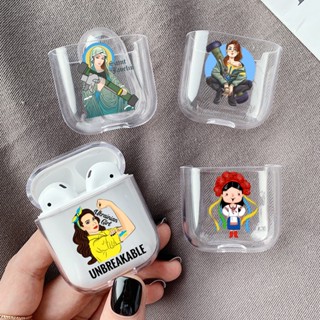 เคสหูฟัง TPU นิ่ม แบบใส ลายเด็กผู้หญิงยูเครน สําหรับ Airpods Pro 2 3 1 2