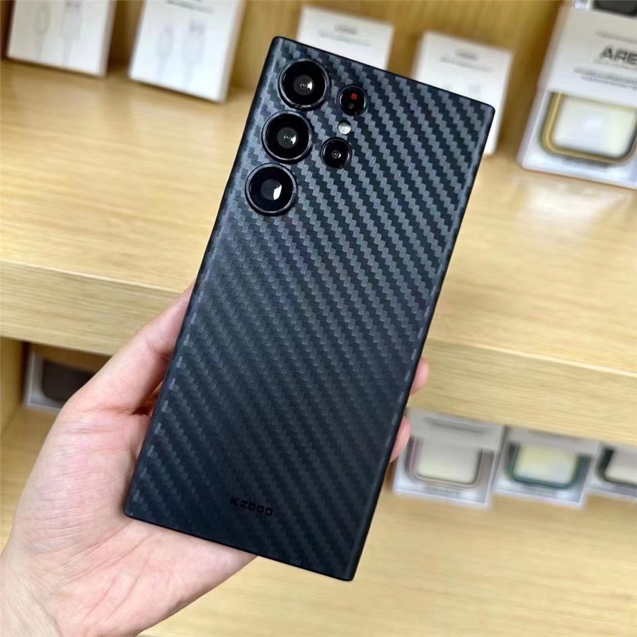 Kdoo Ultra Thin & Slim คาร์บอนไฟเบอร์ Frosted PP สําหรับ Samsung S25 Ultra S24 Ultra S24 + Galaxy S23 UltraS23 +/S23 Anti-scratch Micro Matte Samsung Cover