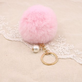 ใหม่ผู้หญิงขนสัตว์รถพวงกุญแจ Pom Pom 8ซม.Pom Pom 25สีมุกกระเป๋า Charm น่ารักพวงกุญแจรถเครื่องประดับพวงกุญแจ Charms