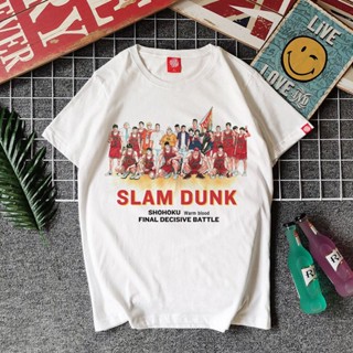 เสื้อยืดแขนสั้น ผ้าฝ้ายแท้ พิมพ์ลายการ์ตูน Slam Dunk Sakuragi Flower Road สไตล์ญี่ปุ่น สําหรับผู้ชาย และคู่รัก