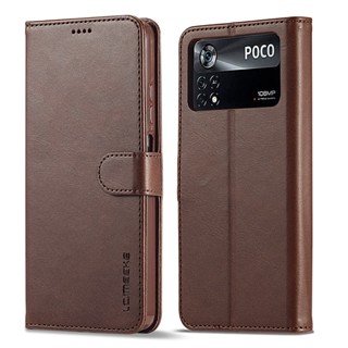 เคสโทรศัพท์มือถือหนัง PU นิ่ม ฝาพับ พร้อมช่องใส่บัตร สําหรับ Xiaomi Poco M4 Pro M5 M5s M4 X4 Pro X4 GT X4 NFC F4 4G 5G