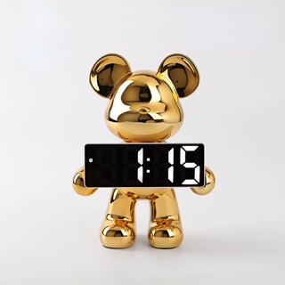 นาฬิกา รูปหมีโหด งานฝีมือ แบบสร้างสรรค์ สําหรับตกแต่งบ้าน ห้…