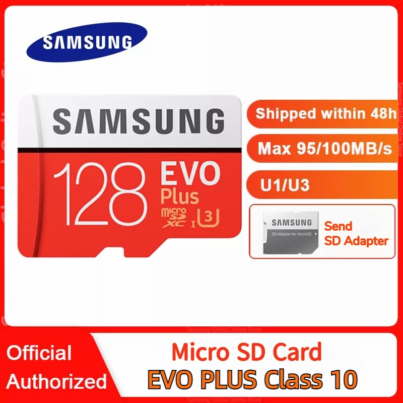 SAMSUNG แฟลชการ์ด MicroSD 32GB 64GB 128GB 256GB 512GB Micro SD TF ความเร็วสูง สําหรับโทรศัพท์มือถือ โดรน