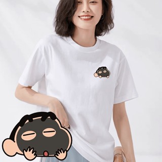 可爱 蜡笔小新 T恤 Cute Crayon Shin Chan Applying Clay Mask Graphic Tee Unisex Adult Cotton T-Shirts_12