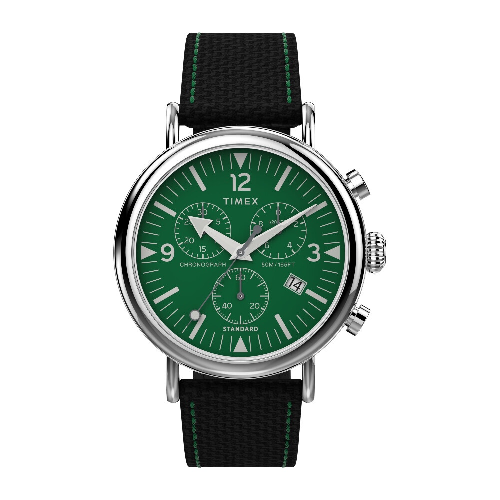Timex TW2V43900 WATERBURY STANDARD นาฬิกาข้อมือผู้ชาย สายผ้า สีดำหน้าปัด 41 มม.
