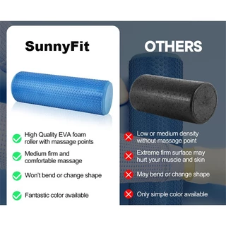 Sunnyfit ลูกกลิ้งโฟม EVA Foam Roller Yoga หลายขนาด สําหรับนวดผ่อนคลายกล้ามเนื้อ เล่นโยคะ นวดกล้ามเนื้อ ดผ่อนคลาย โยคะ โฟมโรลเลอร์ โฟมโยคะ ลูกกลิ้งนวด โฟมกล้ามเนื้อ