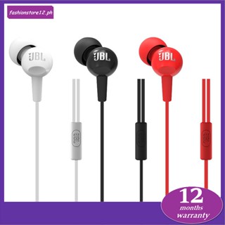 ของแท้ 100% JBL C100SI หูฟังสเตอริโอเบส แบบมีสาย 3.5 มม. พร้อมไมโครโฟน สําหรับ Android IOS โทรศัพท์มือถือ