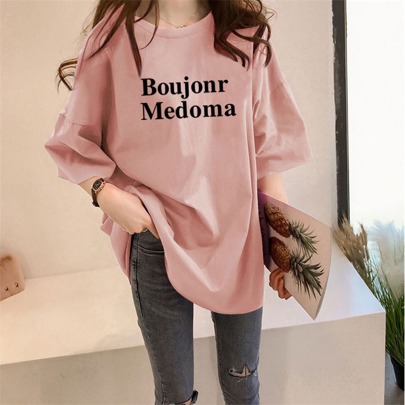 [AMYGO] A21362 M-5XL หลวม Tshirt ผู้หญิง Plus ขนาดเสื้อยืดผู้หญิง Baju Perempuan Tops ผู้หญิงเสื้อผ้