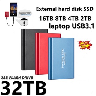 อะแดปเตอร์ฮาร์ดไดรฟ์ภายนอก HD T5 SSD 32TB 16TB 8TB USB 3.1 Type-C SSD