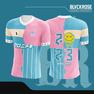 พร้อมส่ง เสื้อยืดโปโล แขนยาว พิมพ์ลาย baju jersey สีชมพู สีเขียว แฟชั่น 2023