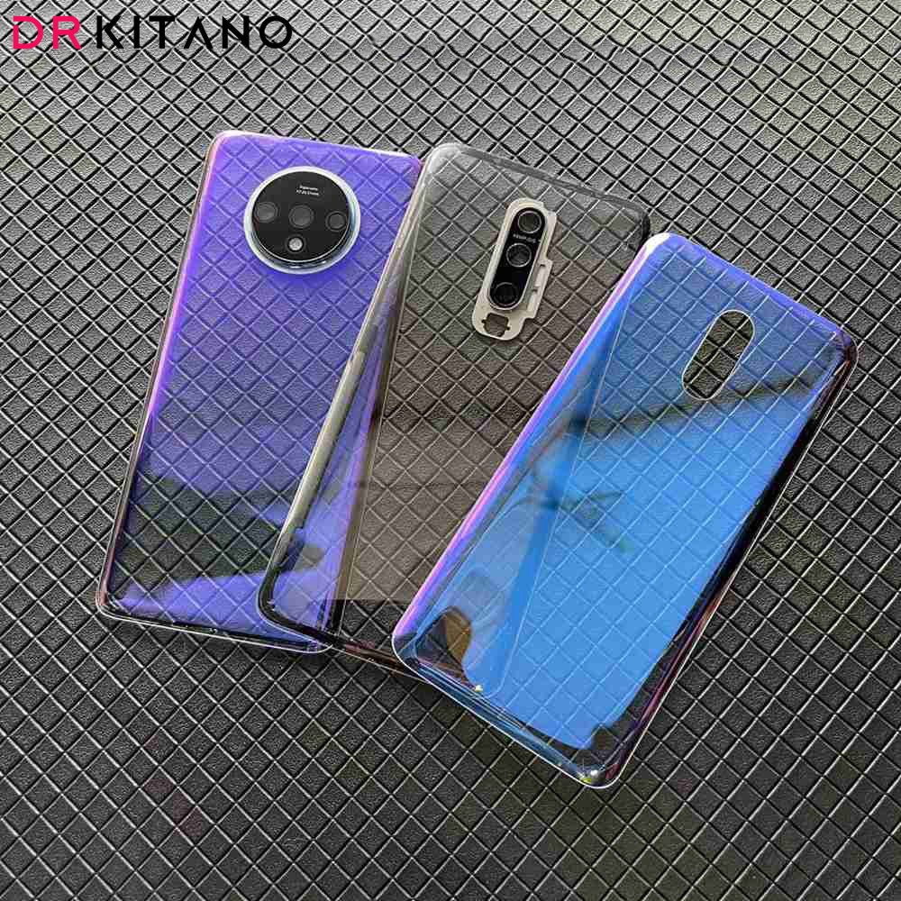 กระจกใสฝาหลังสําหรับ Oneplus 7 Pro 7T ฝาครอบแบตเตอรี่แผงกระจกด้านหลังด้านหลังกรณี + เปลี่ยนเลนส์กล้อง + สติกเกอร์