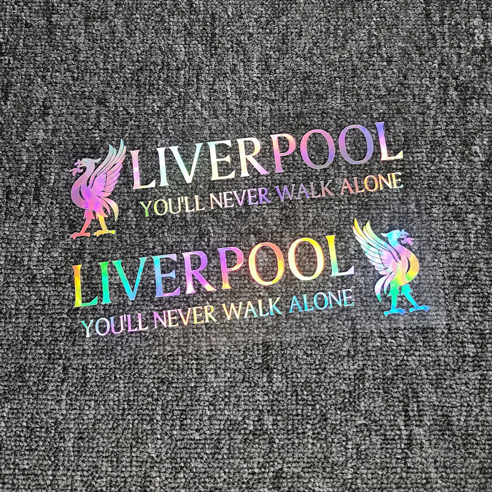 2PCS สติกเกอร์รถ Liverpool YNWA ฟุตบอล Youll Never Walk Alone สติ๊กเกอร์สะท้อนแสงสําหรับประตูหัวไฟกระจก Trunk กันชนรถจักรยานยนต์