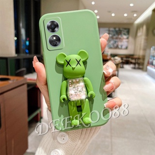 เคสโทรศัพท์มือถือนิ่ม ลายหัวใจน่ารัก พร้อมขาตั้งหมี สําหรับ OPPO A78 5G A17K 4G Reno8 T Reno7 Z Pro A78 Reno 8 8T 8Z 8Pro 7 7Z 7Pro