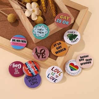 เข็มกลัด รูปการ์ตูน He and She Lapel Pin Love Badge เหมาะกับของขวัญ สําหรับเพื่อน เครื่องแต่งกาย