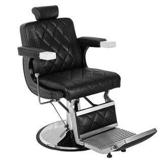 Barber chair เก้าอี้ตัดผมชาย ร้านบาร์เบอร์ ระบบไฮดรอลิค ปรับขึ้นลง เอนนอนได้ ฐานสแตนเลส