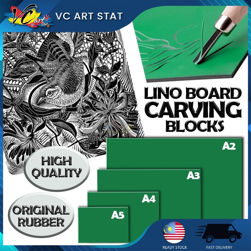 VC Art Lino Board Silkscreen Rubber Professional Grade แกะสลัก Bahan Cetak Art Supplies School