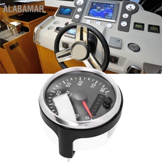 Alabamar เครื่องวัดรอบเครื่องยนต์ 3.3 นิ้ว 12 V/24 V 0-8000RPM Tacho Rpm เกจ Lcd ชั่วโมง สีเหลืองอําพัน ไฟแบ็คไลท์ สีขาว สําหรับรถยนต์