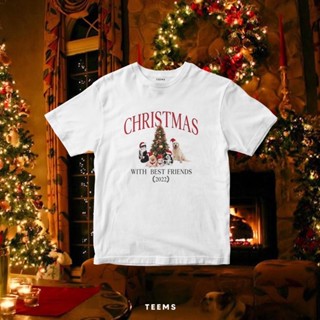 2023เสื้อยืดผ้าฝ้าย TEEMS CHRISTMAS COLLECTION 🐶😻🎄🎅🏼✨