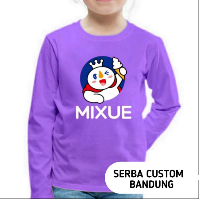 Mixue เสื้อยืดเด็ก Mixue Ice Cream แขนยาว