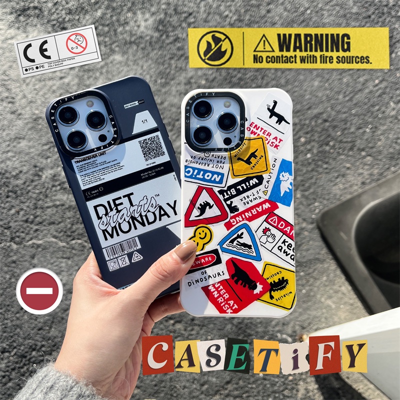 Casetifg ยี่ห้อพร้อมกล่องแฟชั่นไดโนเสาร์สติกเกอร์เคสโทรศัพท์สําหรับ iPhone 11 12 13 14 Pro Max 14 Plus ซิลิโคนอ่อนนุ่มปลอกของเหลวหรูหรากันกระแทกฝาหลัง