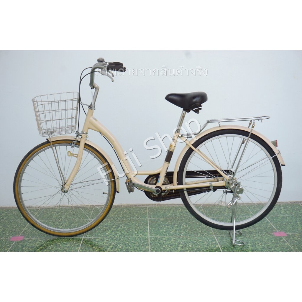 จักรยานแม่บ้านญี่ปุ่น - ล้อ 24 นิ้ว - ไม่มีเกียร์ - สีครีม [จักรยานมือสอง]
