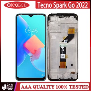 Tecno Spark Go 2022 KG5 แผงหน้าจอสัมผัส LCD พร้อมกรอบ แบบเปลี่ยน