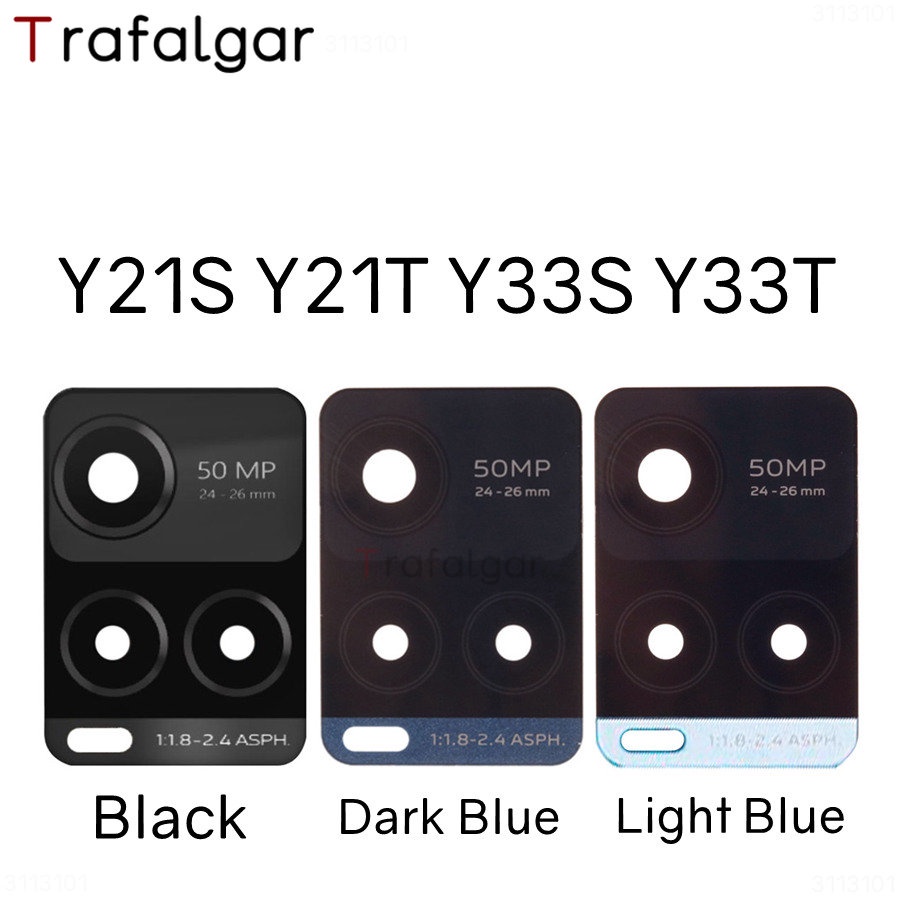 เลนส์กล้องด้านหลังสําหรับ vivo Y21S Y21T Y33S Y33T เปลี่ยนสติกเกอร์กาว V2110 V2135 V2109