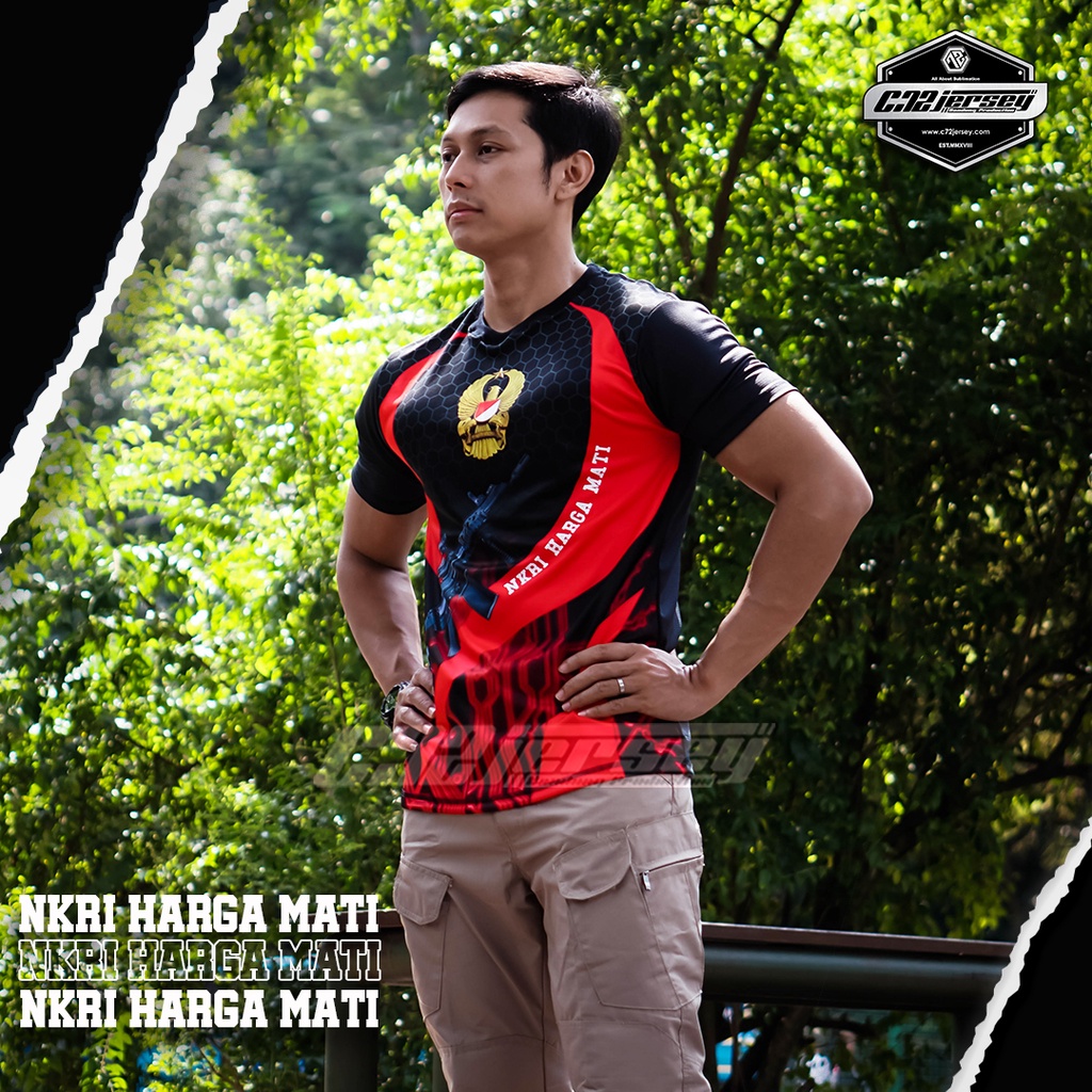 MERAH TNI เสื้อยืด ARMY SINGLEPRINT AD RED SUBLIMIE JERSEY BANDUNG 1