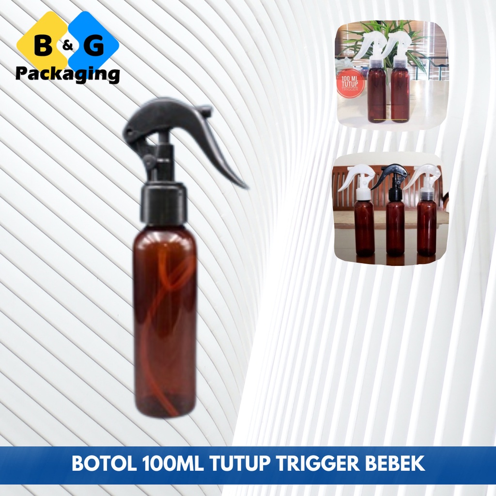 100ML AMBER TRIGGER DUCK BOTTLE CLEAR WHITE BLACK / 100ML ขวดพลาสติก TRIGGER REFILLABLE CONTAINER
