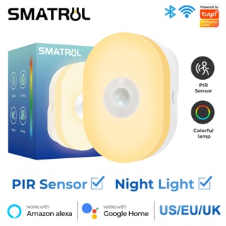 Smatrul เซ็นเซอร์อัจฉริยะ smart Tuya WiFi ไฟกลางคืน LED เครื่องตรวจจับการเคลื่อนไหว WiFi PIR การตรวจจับมนุษย์เซ็นเซอร์อินฟราเรดรีโมทคอนโทรลโดยโทรศัพท์