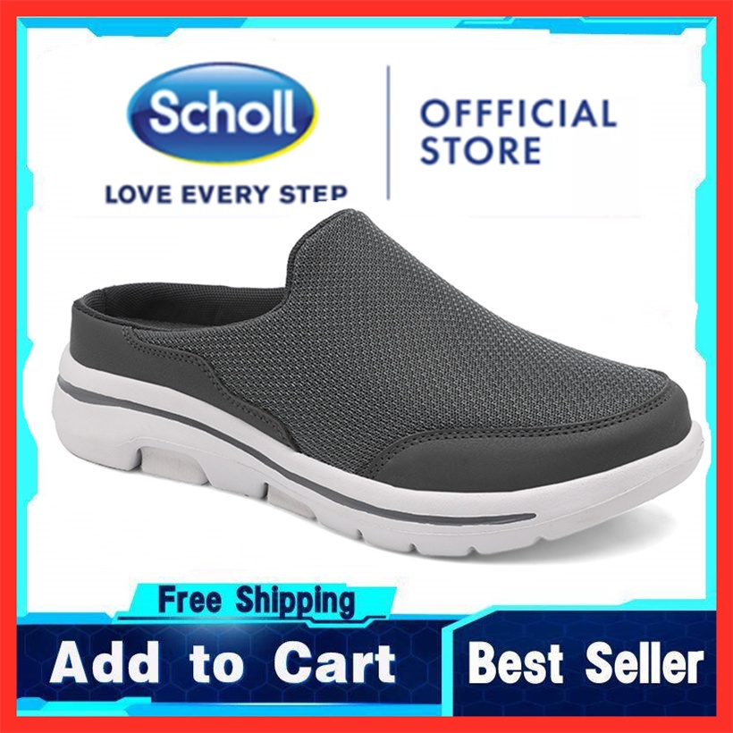 Scholl  รองเท้ากีฬา Scholl ส้นแบน แบบสวม ขนาดใหญ่ สไตล์เกาหลี สําหรับผู้ชาย ไซซ์ EU 45 46 47 48