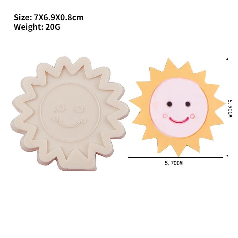 Sun Moon Love แม่พิมพ์ซิลิโคน รูปหน้ายิ้ม สีรุ้ง สําหรับทําช็อคโกแลต ฟองดองท์ เค้ก เบเกอรี่ - รูปที่ 4