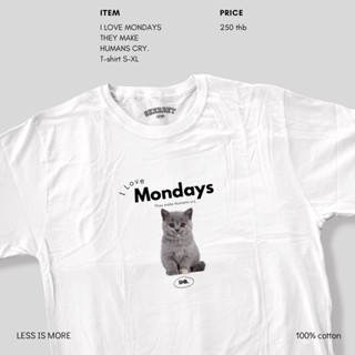 sherbetteeshop|เสื้อยืดลายแมว i love mondays