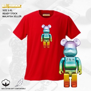 CLEAR RARLON UNISEX BEARBRICK T-SHIRT SHORT SLEEVE COTTON PRINTED TEE BAJU T SHIRT ROUND NECK WOMEN MEN COUPLE OVER_05