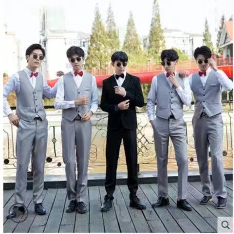 เสื้อแจ็กเก็ตสูทแขนกุด แบบเป็นทางการ สไตล์นักธุรกิจ สําหรับผู้ชาย - รูปที่ 2